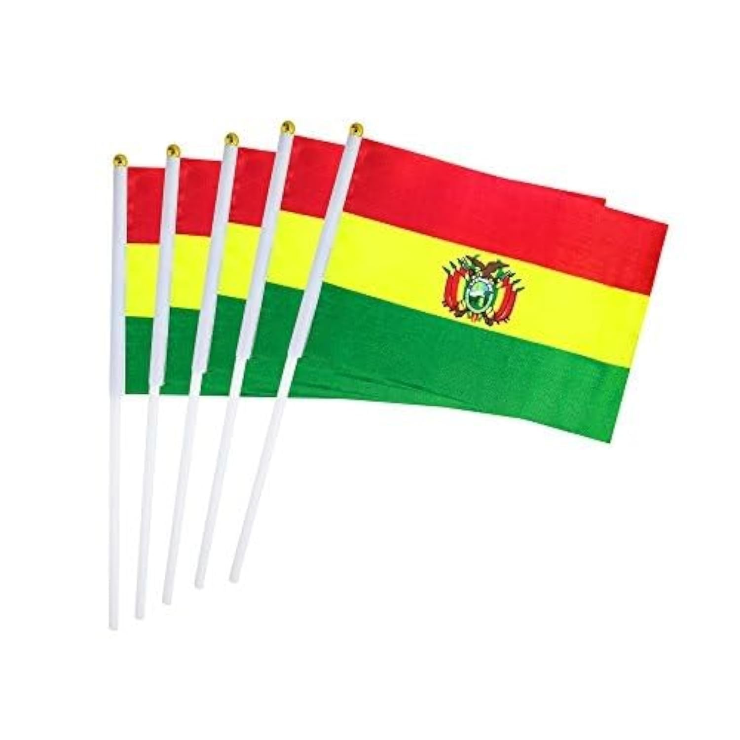 25 Pack Hand Held Small Mini Flag Bolivia Bolivian Flag Stick Flag Round Top National Country Flags,Party Decorations Supplies For Parades,World Cup,