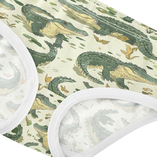 ZZKKO Green Crocodiles Girls Underwear Toddler Panties for Girls Comfort Brief Size 2-8T3