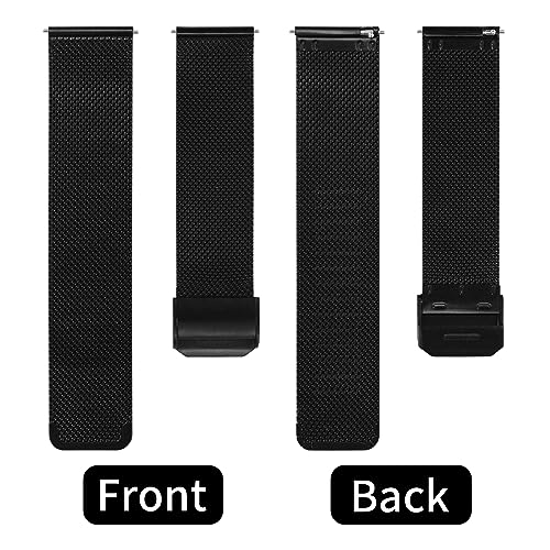 TStrap Mesh Watch Strap Metal - Black Quick Release Watch Bands for Men Women - Stainless Steel Smart Watch Straps Bracelet Replacement - 18mm 20mm 22mm