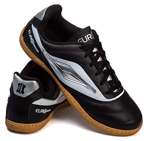 Chuteira Adulto Couro Futsal 4603CA - AS097 Cor:Preto-Branco;Tamanho:41