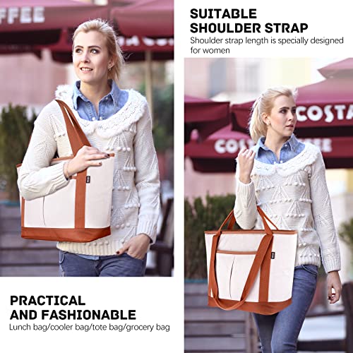 Large Insulated Cooler Bag 30 Can with Thermal Foam Leakproof Soft Cooler Bags Insulated Grocery Bag with Shoulder Strap Big Cooler Tote for Picnic, Camping, Grocery Shopping, Travel - Image 8