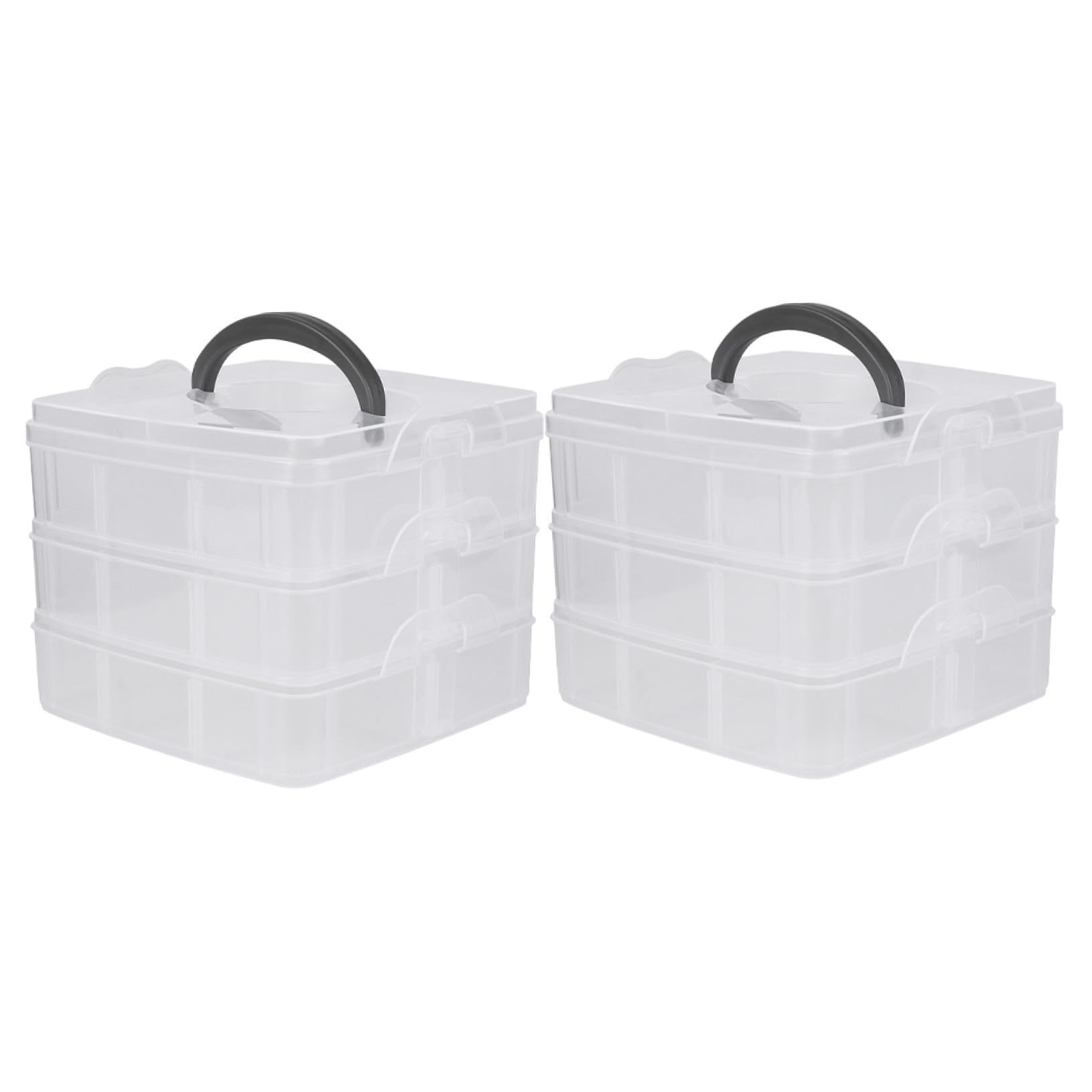 Juego de 2 cajas de almacenamiento para maquillaje, organizador de accesorios, caja de almacenamiento creativa, cajas de herramientas de clasificación, acrílico transparente
