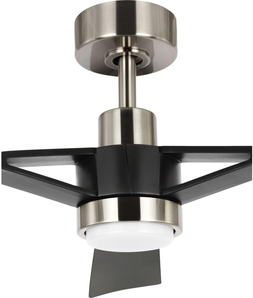Progress Lighting Belen Collection 60-in Three-Blade Brushed Nickel Modern Ceiling Fan with Matte Black Blades