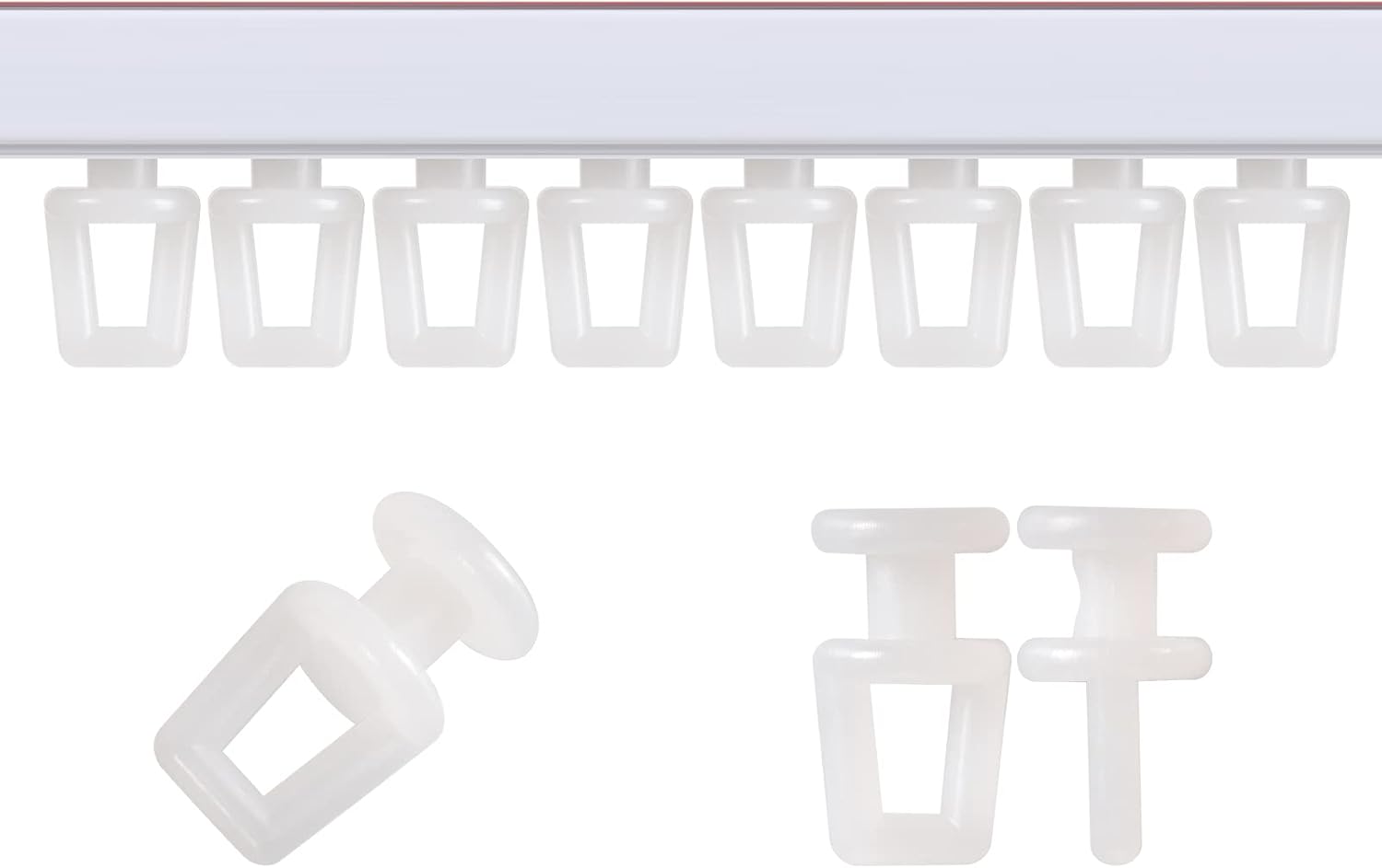 Curtain Glider Hooks White Plastic Curtain Hook, Pack of 40… Amazon