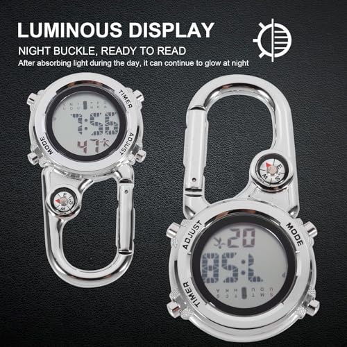 Reloj de bolsillo para hombre con mosquetón multiusos resistente de 1 pieza 6