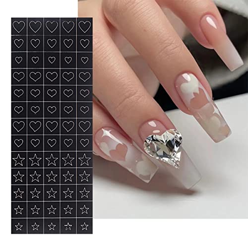 8 Sheets Airbrush Film Nail Art Stickers Butterfly Flower Moon Star French Christmas Nail Decals Printing Template Stencil Tool Self-Adhesive Diy Nail Designs Nail Art Decorations #TOP3