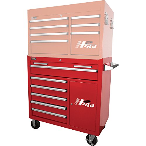 Homak H2PRO Series 41-Inch 6-Drawer with 2-Drawer Compartment Roller, Red, RD04041062 - Thumbnail 5