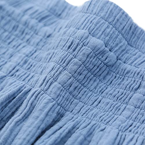 Amazhiyu Women's Crepette Gauze Wide Leg Casual Palazzo High-Waist Summer Pants4