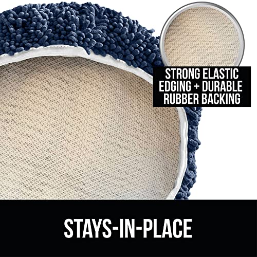 Gorilla Grip Shag Chenille Bathroom Toilet Lid Cover, Machine Wash, Ultra Soft Plush Seat Covers, Large Fabric Covers, 19.5X18.5, Fits Standard Toilet Lids, Bath Room Accessories And Decor, Navy Blue #TOP1