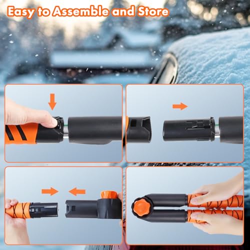 Cepillo extensible de nieve con espuma y raspador flexible para auto 6