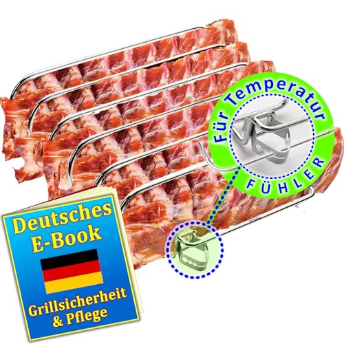 Spareribs-Halter Premiala Rippchenhalter Edelstahl 6 RIPP