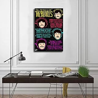 Frases Canciones The Beatles Poster sur toile Décoration murale pour salon et chambre à coucher Cadre : 60 x 90 cm - Les Beatles, Paul McCartney, John Lennon, RIngo Starr, George Harrison Frases Canciones The Beatles Poster sur toile Décoration murale pour salon et chambre à coucher Cadre : 60 x 90 cm – Image 3
