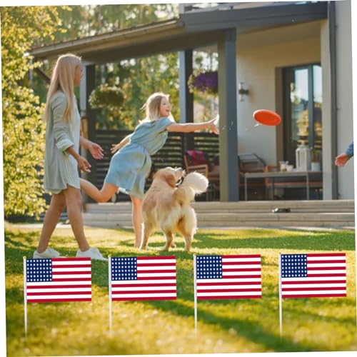 Drapeau américain à main avec impression double face nette pour décorations réussies - 7