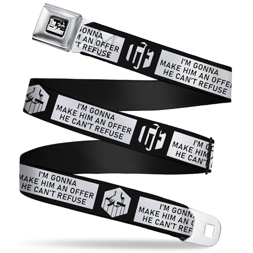 The Godfather Belt, Seatbelt Buckle Belt, The Godfather Im Gonna Make Him An Offer He Cant Refuse Black, 24 to 38 Inches