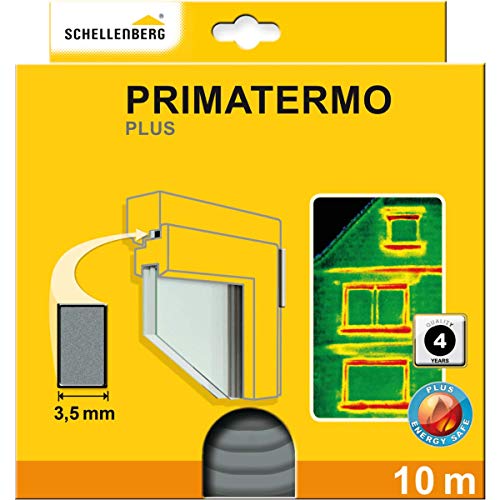 Schellenberg 66325 Joint d´isolation pour fenêtres et portes Primatermo PLUS, calfeutrage, 9 x 4 mm, 10 m, Anthracite