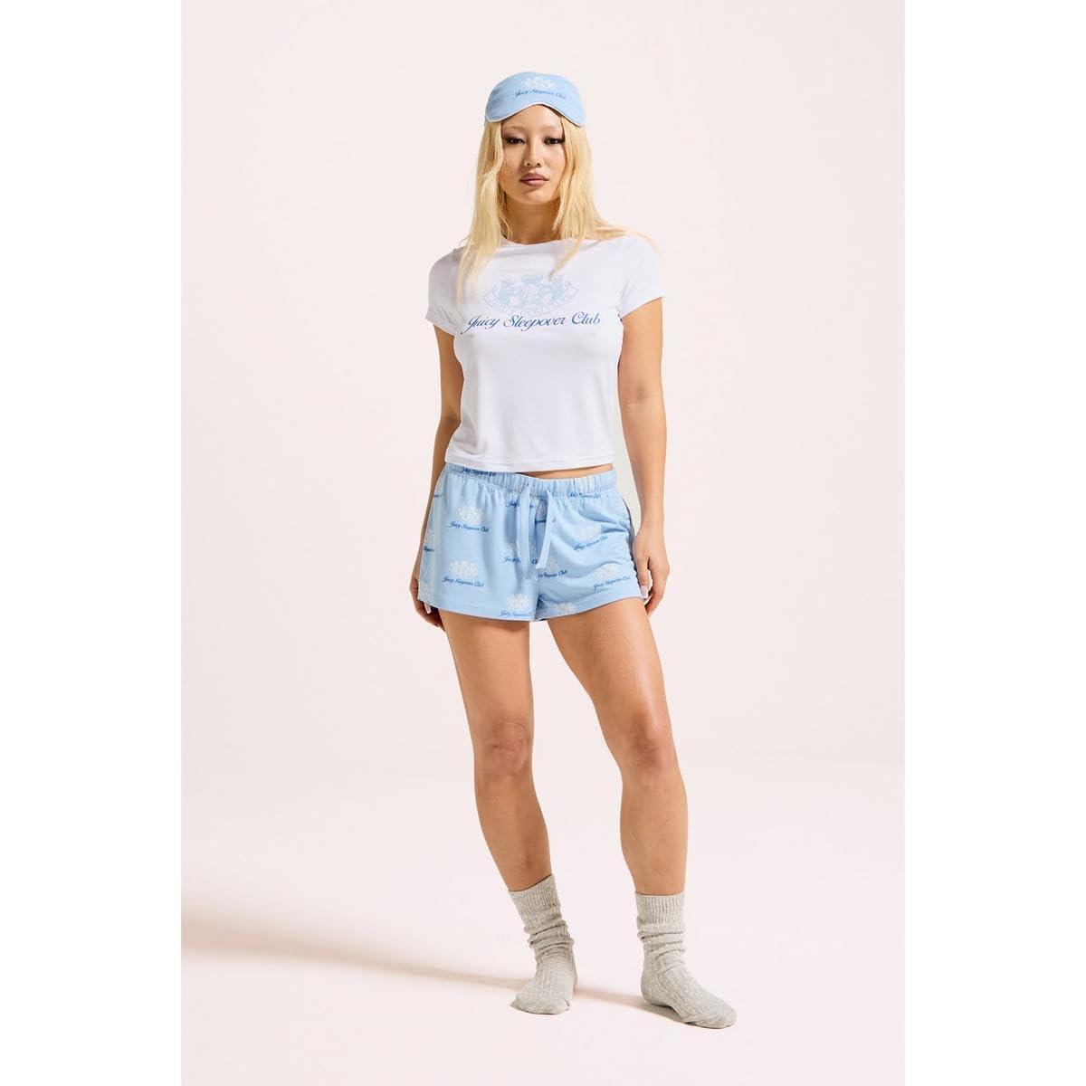 Juicy Couture Pidżama — zestaw Kobiety Sleepover Club Short Pyjama Set - Pyjamaset Aus Top Und Shorts Schlafanzug Schlafset Versch. Farben