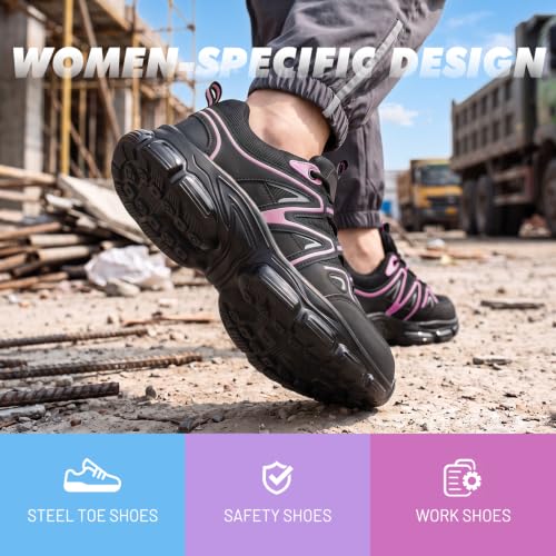 Steel Toe Shoes for Women Comfortable Safety Shoes Cushioned Work Sneakers by Furuian - Used condition - Image 2
