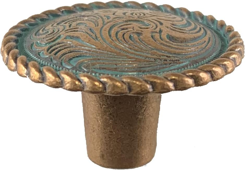 Set of 6 Americana Drawer Knobs in Copper Patina