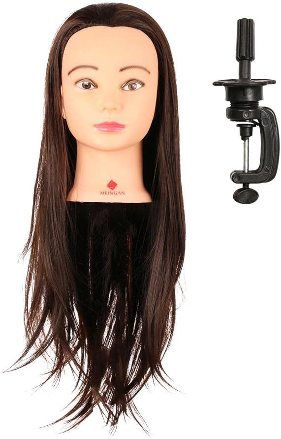 Professional Female Mannequin Head with Long Hair for Hairdressing Training - for Salon Hair Styling Practice, Cutting, Curling, Coloring, and Treatments - - Multicolor, 24in Blonde