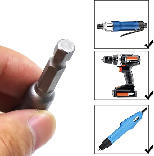 Miniatura 4 de Juego de 10 brocas magnéticas de cambio rápido, vástago hexagonal de 14 de pulgada, acero al cromo-vanadio de 2.559 in2.5 pulgadas de longitud,