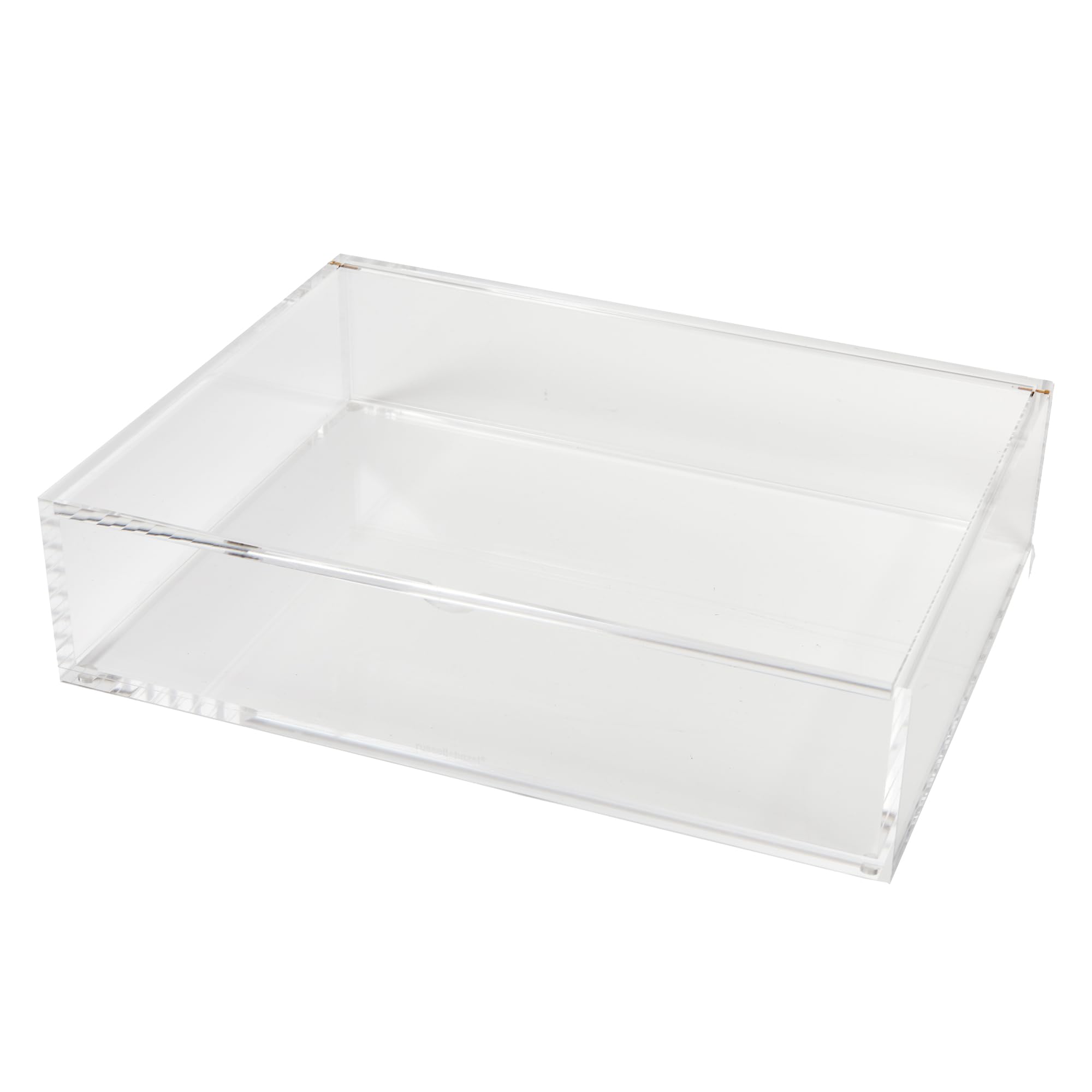 (Similar to photo)russell+hazel Large Acrylic Flip Box, 12.5” x 6.5”, Desktop Organization, Clear, 1 Count, 98148
