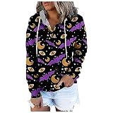 Strickjacken Für Damen Hoodie Damen Oversize Longsleeve Damen Hoodie Damen Hoodie Jacke Damen Letzte Bestellung One Piece Hoodie Norweger Pullover Damen(6-Orange,S)