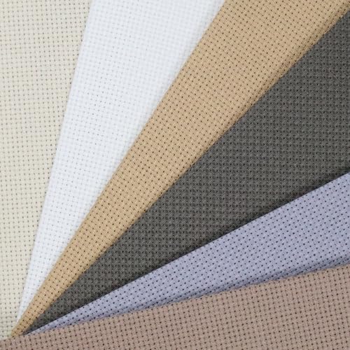 Image of KCS 6 pc of 12 inch x 18 inch (30cmx45cm) Counted Cotton Aida Cloth Cross Stitch Fabric (14CT-F)