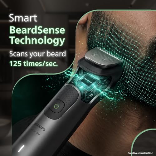 Image of Philips India's No.1 Men's Trimmer* | Luxurious Stainless Steel Design | BeardSense Technology | All-in-One Grooming Kit- Beard, Hair, Body, Intimate | 120min runtime | IPX7 | 5yr warranty* | MG9532