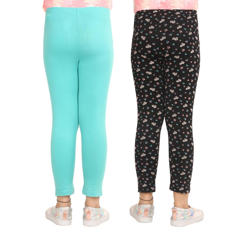Image of ARIEL Cotton Printed Non-Transparent Regular Fit Ankle Length Leggings for Girls