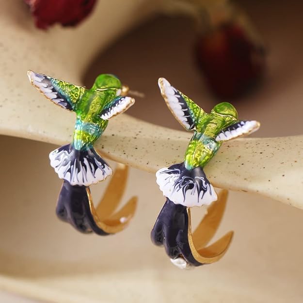 14k Gold Plated Cute Bird Stud Earrings for Women Dainty Small Animal Pet Enameled Blue Yellow Pink Feather Birds Stud Earrings Dainty Jewelry Gift - Image 7