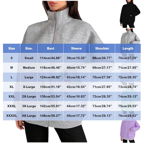 Cozy Oversized Zip-Up Hoodie for Women, Black 3XL - Fall Fashion Essential - Image 2