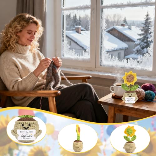 linzipe Positive Crochet Sunflower,Thank You Gifts for Women - image 4