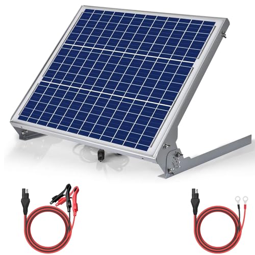 SUNER POWER 12V 50W Solar Battery Charger Maintainer, Built-in UltraSmart MPPT Controller, Adjustable Mount Bracket, Waterproof 50 Watt Solar Panel Kit for 12 Volt SLA Deey Cycle AGM Lifepo4 Battery