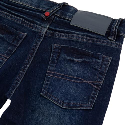 Image of Tommy Hilfiger Boys' 5-Pocket Stretch Slim Straight Leg Denim Jean, Zipper Fly & Button Closure