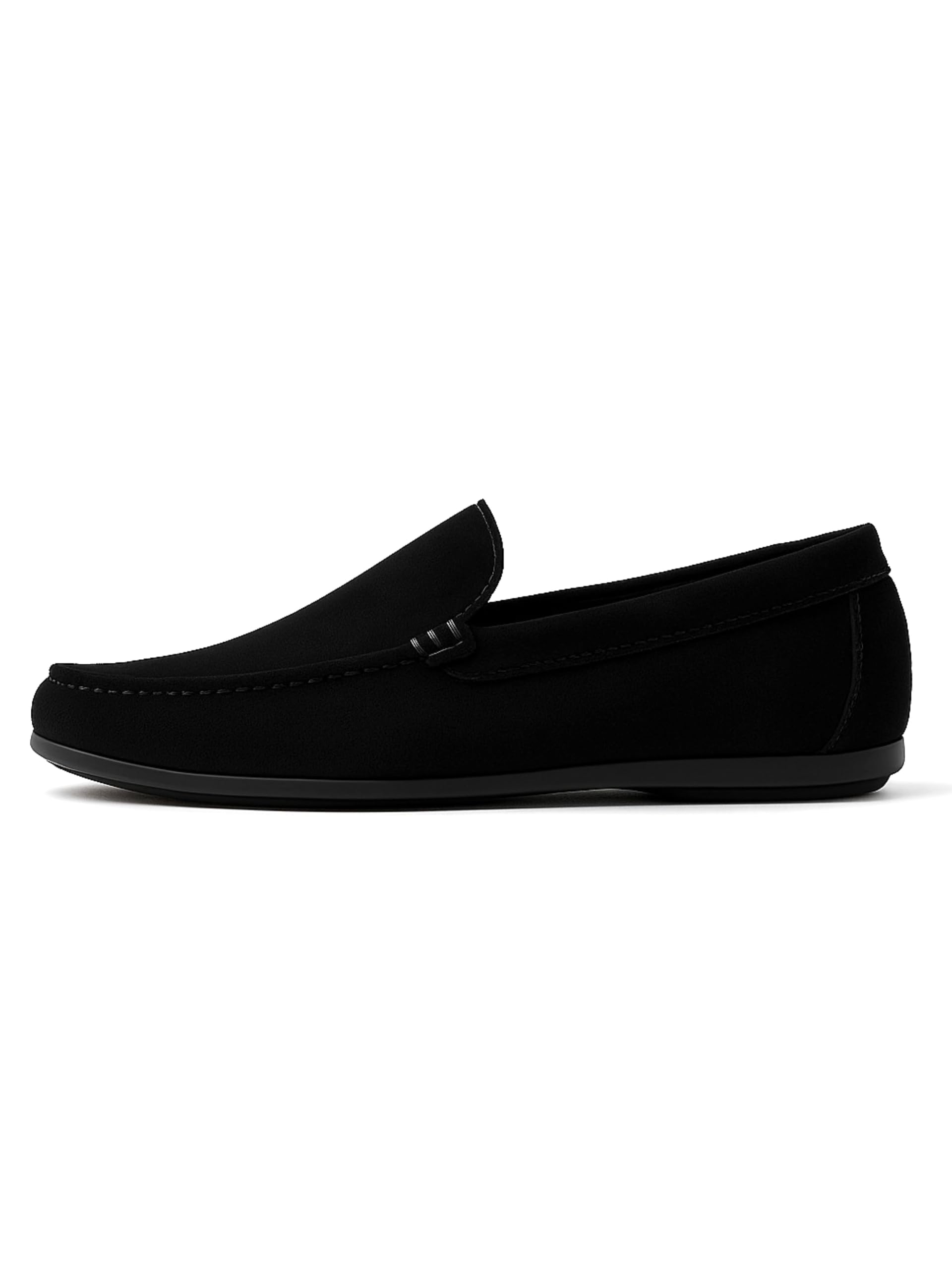 Men’s Plus Size Suede Leather Loafers – Premium Black Slip-On Shoes for Wide feet.-image-29