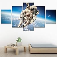 SIGNWIN 5 Panel Canvas Wall Art Modern Art Astronomy & Space Contemporary Cosmic Dramatic Mixed Media Multicolor for Home Decorations Ready to Hang - 60