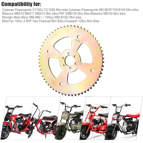 Image of JNDO Mini Bike Sprocket 60T 420 Chain 6 Hole High Torque Rear Sporcket for Coleman CT100U B100 Baja Doodle Bug DB30 Monster Mega Moto Motovox MBX10