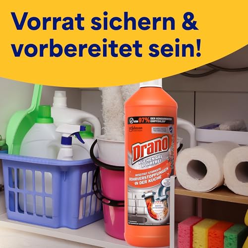 Foto von Drano Küchen-Gel, Abflussreiniger, Rohrreiniger für die Küche, 1000 ml