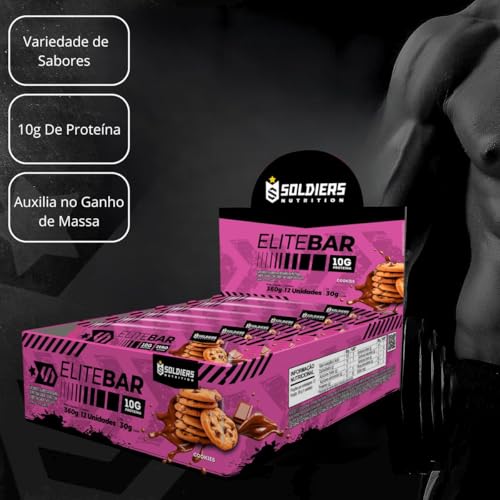 Elitebar 30g Barra De Proteína CX 12 UN-Soldiers Nutrition Cookies