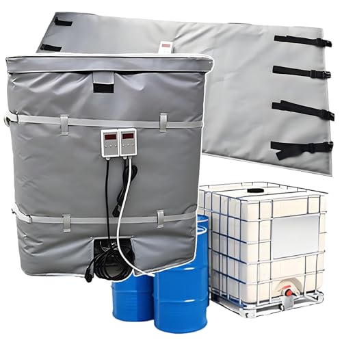 55gal 275gal Industrial Drum Heater Blanket, Adjustable Thermostat 0-120℃, Full Cover IBC Tote Heater for 1000L Barrels, Insulated Heating Solution, Efficient Tank Warmer