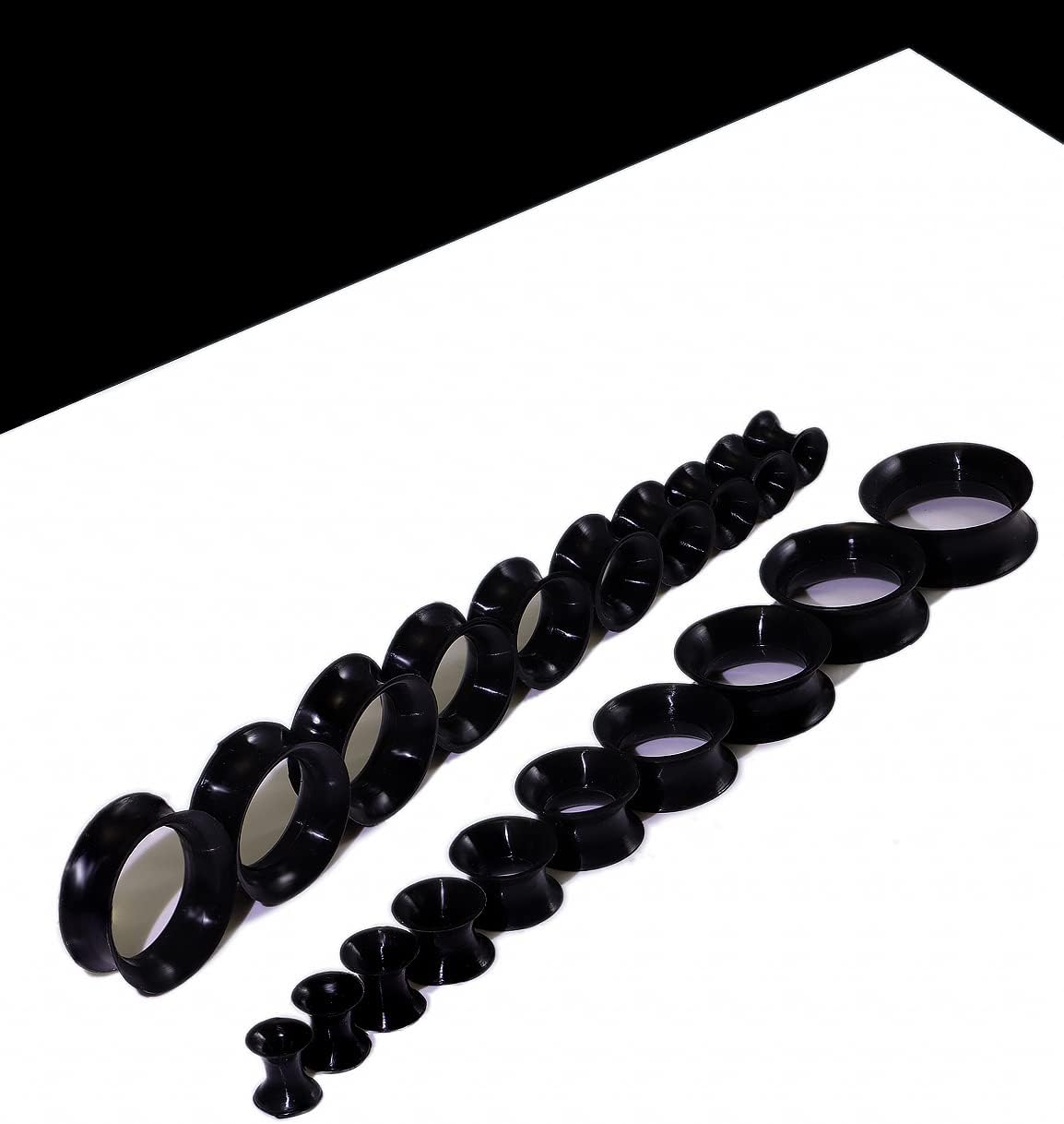 6G-25mm Thin & Thick Silicone Ear Gauges Stretching Kit Flexible Tunnels Plugs for Ear Expander Gauge Earlets Plug Set Gauges Kit