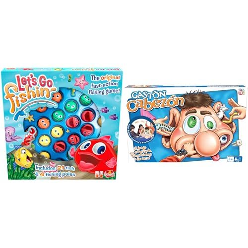 Set de 2 Juegos: Vamos A Pesca + GASTÓN CABEZÓN - Juegos de Mesa, Acción, Habilidad y Velocidad para Niños - Nuevo Set de Juego - Juega en Familia o Amigos - 2+ Jugadores - 3+