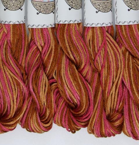 Image of KCS Big skeins of 25 Meters Size 25 Color Variegated Cross Stitch Stranded Threads,6 skeins,4130