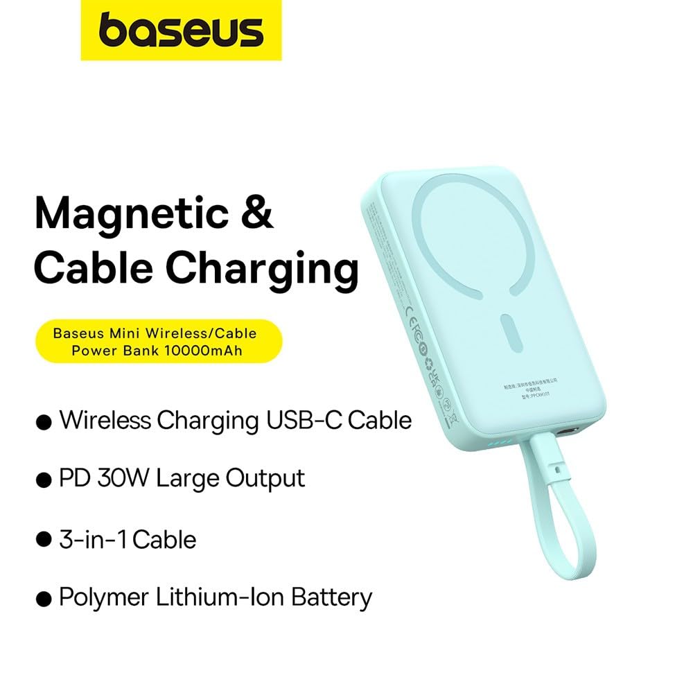 Powerbank Baseus magnetyczny mini 10000 mAh 30 W MagSafe (niebieski)