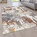 Produktbild Paco Home Hochflor Teppich Wohnzimmer Schlafzimmer Moderne Vintage Optik Shaggy Abstraktes Muster, Grösse:160x220 cm, Farbe:Mehrfarbig