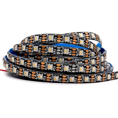 Image of DC5V SK6812 (Similar WS2812B) RGBW RGB+Warm White LED Strip Light 60leds /Pixels /m Individually Addressable 4Color in 1LED (16.4ft(5m) 300leds, IP65) (No Adapter or Controller)