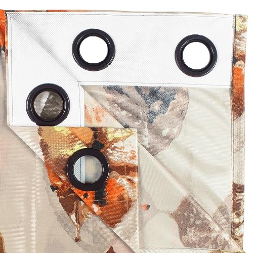 Image of Curtain Door - Raga Plain Curtains 7 Feet Transparent Curtains for Door |Abstract| Beige and Orange | Polyester, Pack of 2