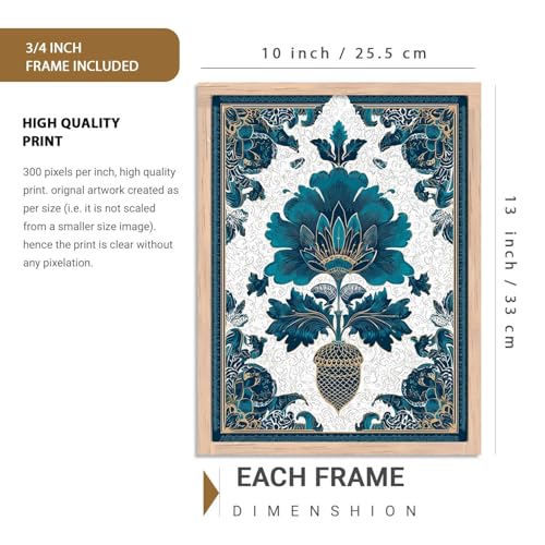 Image of kotart Traditional Wall Art Painting With Frame Pichwai Home Decoration For Living Room Bed Room Hotel Wall Decor Digital Reprint Set of 6 (10X13 inch)