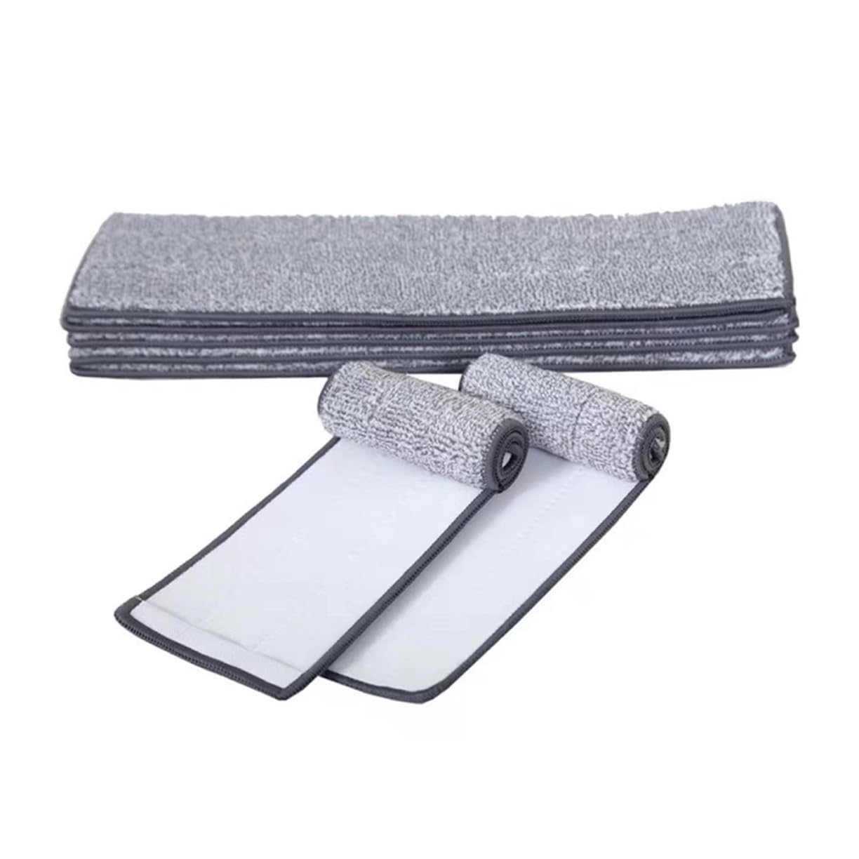 KALLORY 5pcs Push Mop Cloth Replacement Water Absorbent Mop Cloth for Floor Cleaning for Home and Commercial Use Grey