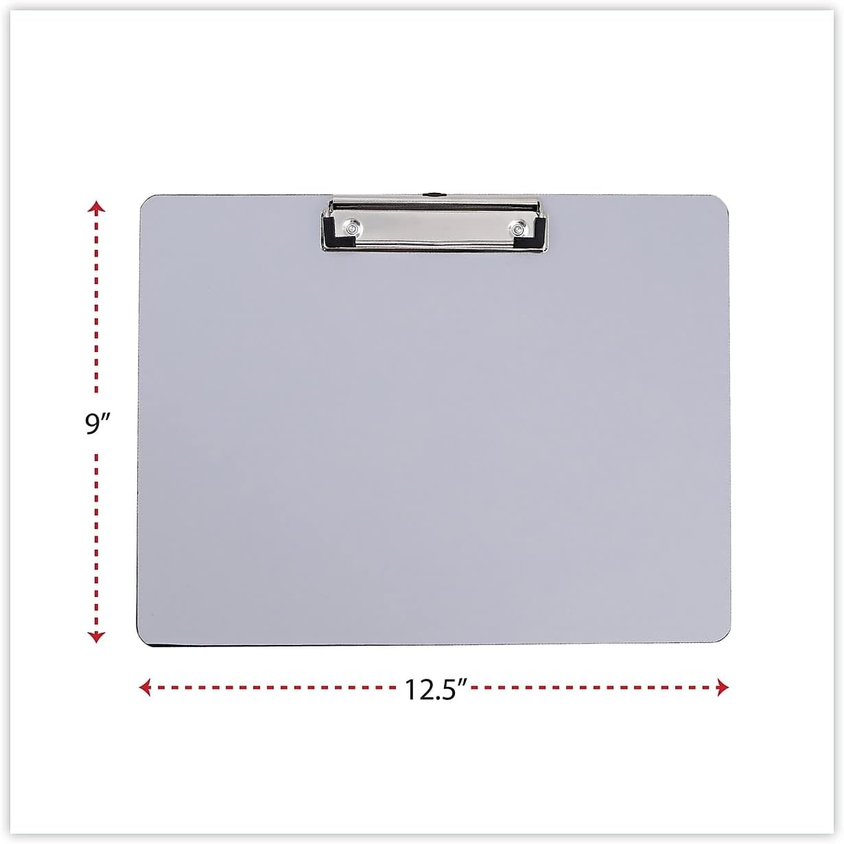 Universal UNV40302 0.5 in. Clip Capacity 11 in. x 8.5 in. Landscape Orientation Plastic Brushed Aluminum Clipboard - Silver